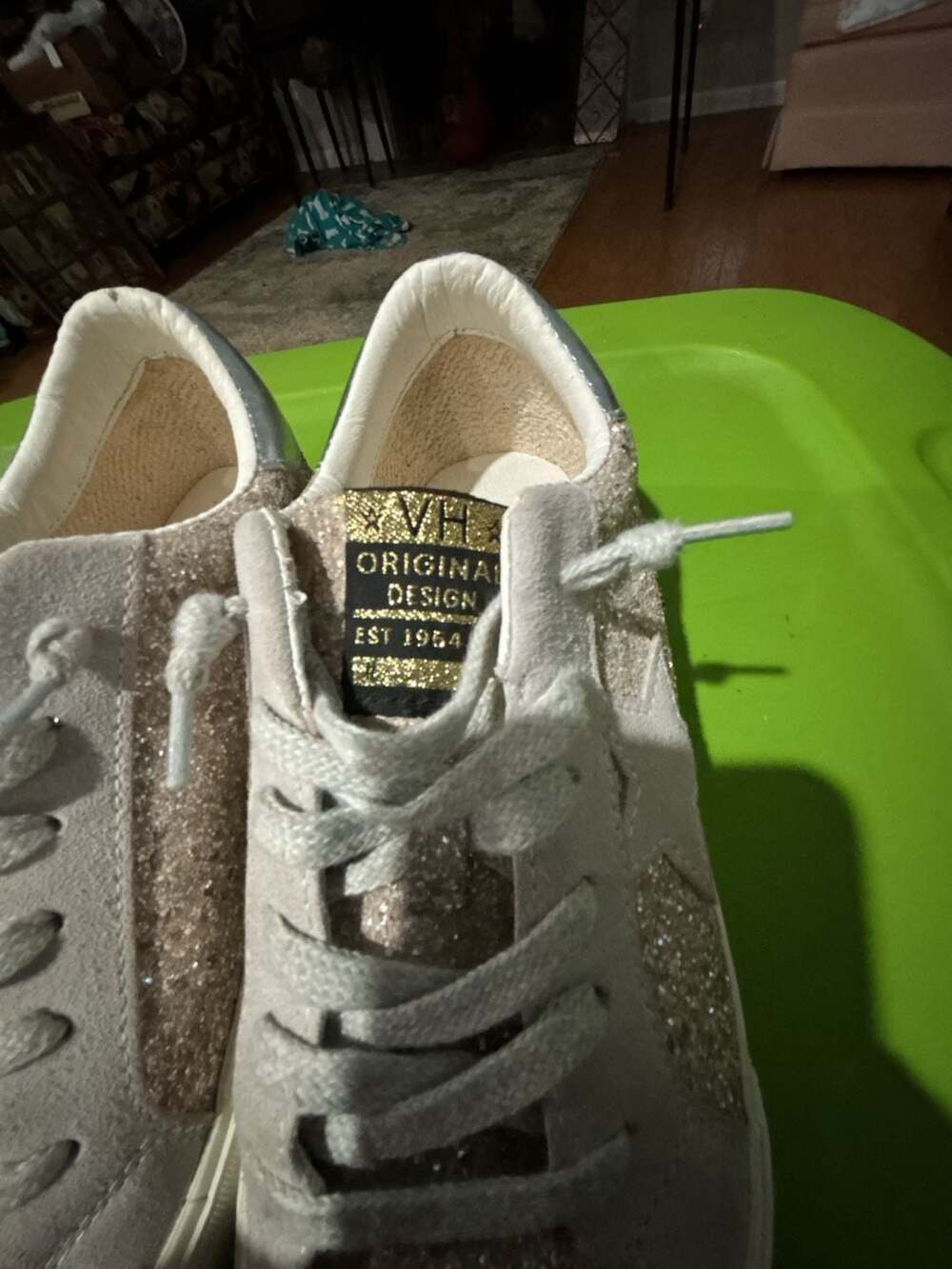 Vintage Havana Grande Glitter Star Sneakers in Silver Gold Multi